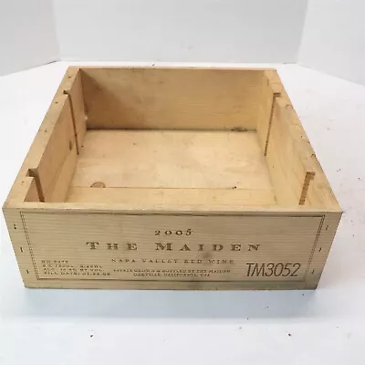 Vintage 2005 The Maiden Napa Valley Red Wine Wood Box Crate Carrier Tm3052 • $23.99