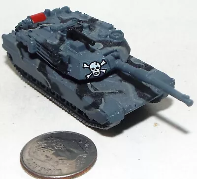 Small Micro Machine M-1 Abrams Tank In  Dark Gray & Black Camouflage & Skull/Bon • $10