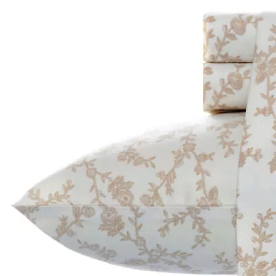 Laura Ashley Victoria Flannel Sheet Set 4PC 100% Cotton Deep Pockets Ultra-Soft • $24.99