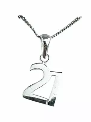 White Gold Finish Special 21st Birthday Pendant Necklace  • £19.99