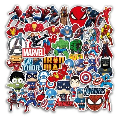 50PCS Superhero Stickers Marvel Avengers Spider Hero For Laptops Phone Bike • £2.99