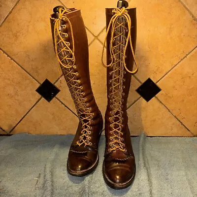 VTG Bowman’s Wilson Brown Leather Packer Western Boots Sz 9.5 D FREE SHIPPING • $499.99