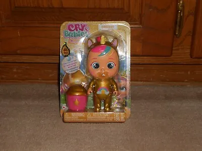 NEW Cry Babies Magic Tears Golden Edition Dreamy In Gold Unicorn Outfit • $23.93