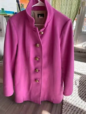 J. Crew Women's Fuchsia Pink 100% Wool Griffin Coat Style 20031 Size 10 • $47