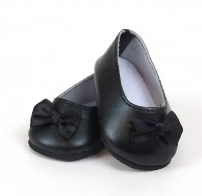 Doll Clothes 18  Shoes Ballet Black Satin Ribbon Bow Fits American Girl Dolls • $6.64