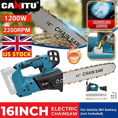 16'' Electric Cordless Chainsaw Powerful Wood Cutter Saw No Battery For Makita • £55.99