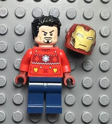 LEGO MARVEL SUPER HEROES Tony Stark Minifigure 76196 Christmas Sweater Sh760  • $9.99