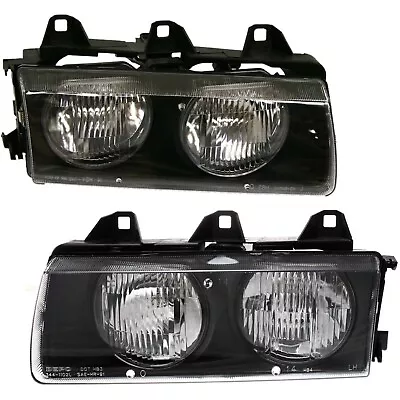 Headlight Set For 98-99 BMW 323i 96-99 328i Driver & Passenger Side W/ Bulb • $103.80