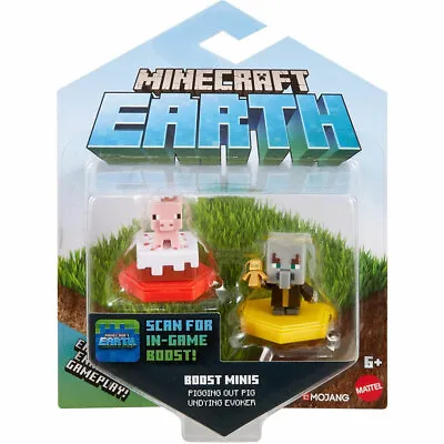Mattel - Minecraft Earth Boost Minis 2-Pack - PIGGING OUT PIG & UNDYING EVOKER • $8.89