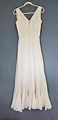 Beautiful 1975 Coco California Natural Muslin Gauze Maxi Dress Lined Wedding • $101
