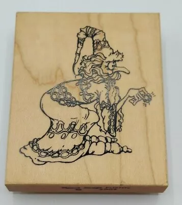 Vintage 1994 Visual Image Printing Wizard Wooden Rubber Stamp • $19.99