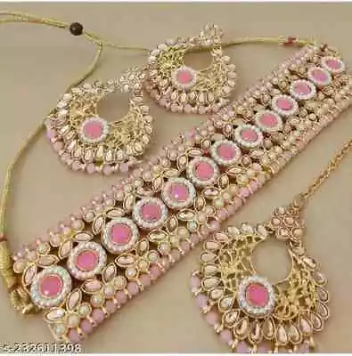 Indian Traditional Wear Woman/girls Party Wear Gold Plated Alloy Jewellery Set • $23.85