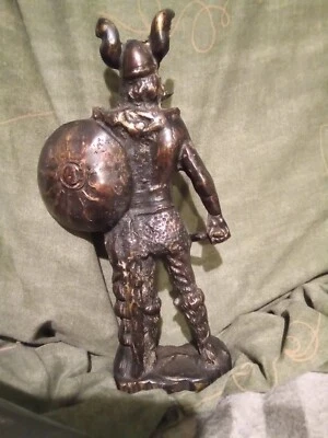 £30 • Buy (Bronze?) Vintage Nordic Viking Norseman Warrior  Statue Figurine- 22cm Tall