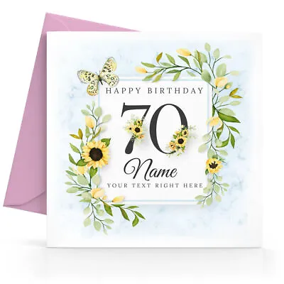 Personalised 70th Birthday Card Female Sister Friend Wife Mum Mother Grandma • £2.95