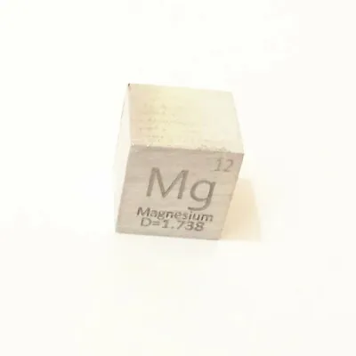 High Purity 99.99% Pure Magnesium Mg Carved Element Periodic Table 10 Mm Cube • $5.39