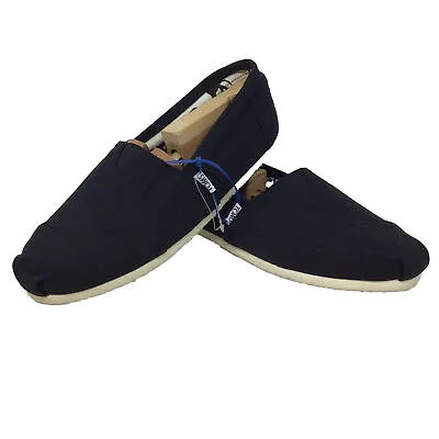 TOMS Men's Canvas Slip On Shoes M10 Black Classic Mint Condition Size 10 • $15.95