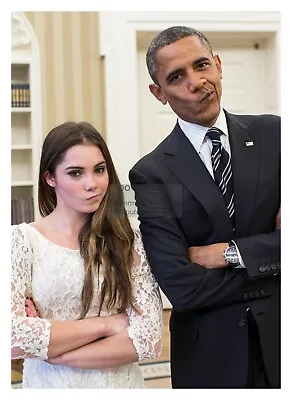 PRESIDENT BARACK OBAMA McKAYLA MARONEY GOOFY FACES 5X7 PHOTOGRAPH REPRINT • $8.49