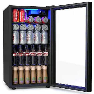 120 Can Mini Beverage Refrigerator Beer Wine Soda Drink Cooler Fridge Glass Door • $279.99