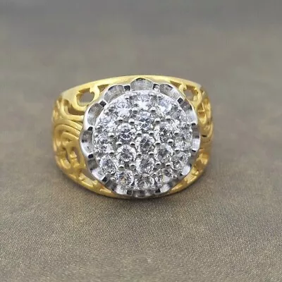 Men's 2.50CT Fancy Kentucky Cluster Created Diamond Wedding Ring In 925 Silver • $83.51