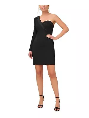 AIDAN AIDAN MATTOX Womens Black Open Back Button Lined Long Sleeve Dress 16 • $39.99