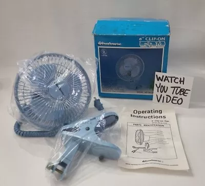 Vintage Windmere 6  Clip-On Fan Model No: NR-6CFB Blue Box Clip Cracked Read ⬇️ • $28