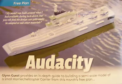 Original Model Boat Plans 2021 Audacity Small Harrier Or Helicopter Carrier • $12.62