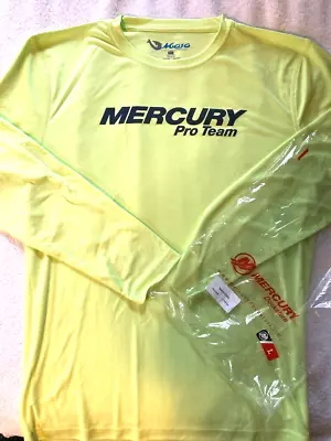 New MERCURY MARINE Fishing PRO TEAM L/S MOJO Sun Shield YELLO JERSEY SHIRT Large • $39