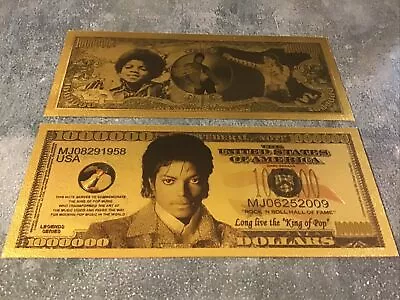 Michael Jackson Gold Banknote  One Million Dollars   Collector's Novelty • $2.75