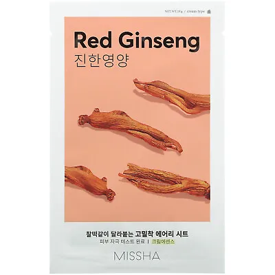 Missha Airy Fit Beauty Sheet Mask Red Ginseng 1 Sheet 19 G • $10