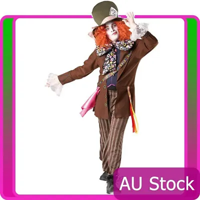 Alice In Wonderland Mad Hatter Mens Adult Fancy Dress Halloween Costume • £53.92