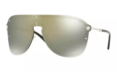 $299.95 • Buy NEW Genuine VERSACE Medusa Madness Silver Gold Shield Sunglasses VE 2180 1000/5A
