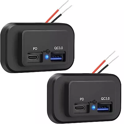 2x Dual USB Car Fast Charger Adapter PD Type C QC 3.0 Port RV Truck Accessory • $16.59