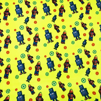 Toy Robots Print Fleece Fabric - 60  Wide - Sold By The Yard & Bolt • $149.25
