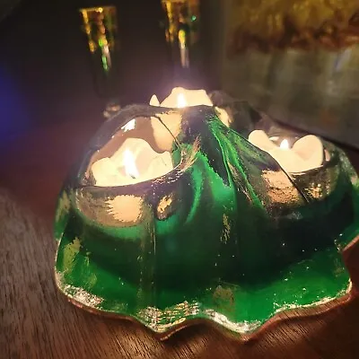 Vintage Muurla ICEBERG 3 (Jäävuori) Art Glass Candleholder Green Made In Finland • $36.99