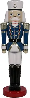 Captain Nutcracker 44 Inch Tall Standing Sculpture Statue With Painted Hair • $199.95