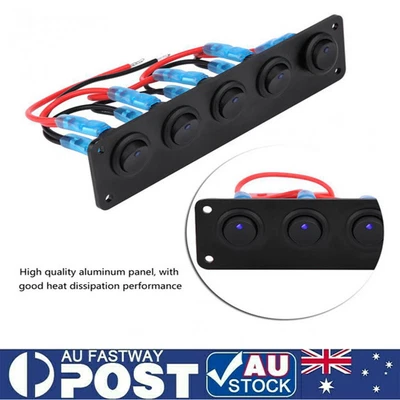 $20.55 • Buy Auto 5 Gang 3 Pin Switch Panel Universal Automotive Boat Foglight Switches Part