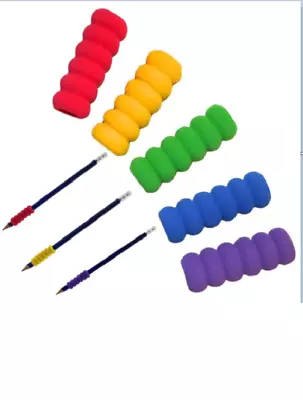 £4.21 • Buy Pack Of 5 Comfort Ridged Foam Pen Pencil Right Left Handed Handwriting Grips