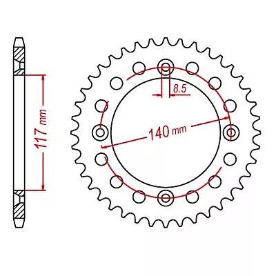 Optional Rear Sprocket 44T For Yamaha YZ80 1984-1992 • $47.95