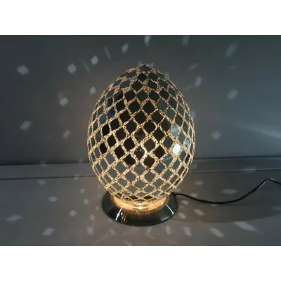 Egg Lamp New Mirrored Tile Medium Mosaic Table Lamp Desk Bedside Lounge  74CM • £49.99