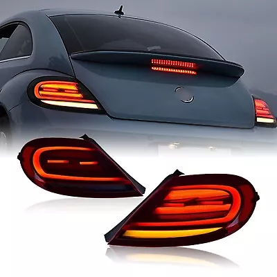 Red LED Tail Lights Sequential Turn Signal Rear Lamps For VW Beetle 2013-2019 • $504.90