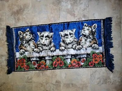 $29.58 • Buy  Cat Kitten Floral Tapestry Rug Wall Hanging Vintage 