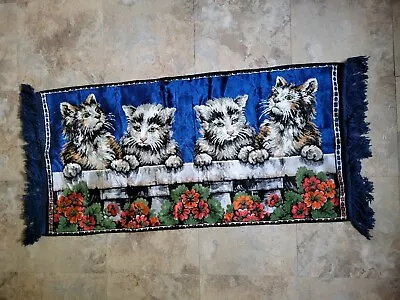 $29.58 • Buy  Cat Kitten Floral Tapestry Rug Wall Hanging Vintage 