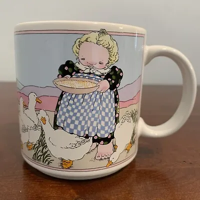 Vintage Michel & Co. Coffee Mug Girl Feeding Geese • $10
