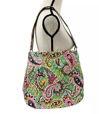 Vera Bradley Tutti Frutti Green Multi-Color Paisley Print Shoulder Handbag Tote • $16.95