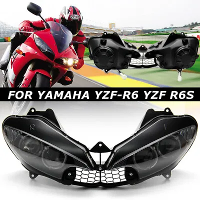R6 Front Headlight Headlamp Assembly For Yamaha 2003-2005 YZF R6 & 2006-2009 R6S • $83.55