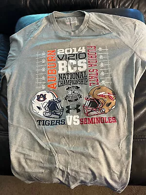 2014 NCAA BCS Championship Game T Shirt Under Armour FSU Vs Auburn Tigers L Loos • $8.99