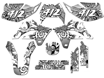 $134.99 • Buy 2004-2007 KLX 250 ZANY White Senge Graphics Kit Compatible With Kawasaki