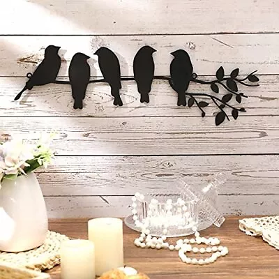 Metal Bird Wall Art Birds On The Branch Wall Decor Leaves With Birds Metal • $16.06