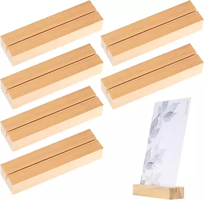 Wooden Place Card Holders Wood Table Number Card Stands Name Memo Card - 6Pack • £9.66