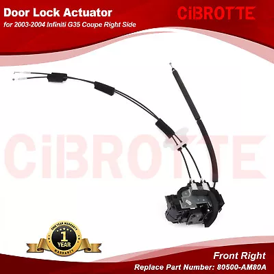 Front Passenger Side Door Lock Latch Actuator For 2003-2004 Infiniti G35 Coupe • $49.59